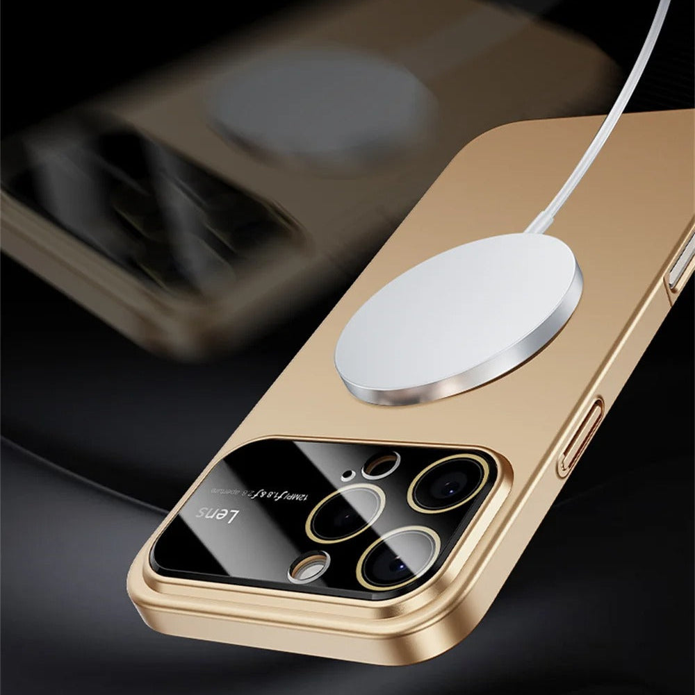Luxury iPhone MagSafe Case Frosted Large Camera Window — Magnetic Wireless Charging, Slim Shockproof Bumper, Matte Anti-Fingerprint Scratch-Resistant Cover