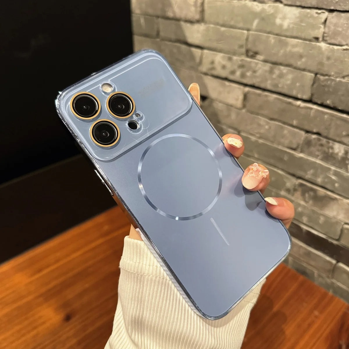 Luxury iPhone MagSafe Case Nanometer Frosted Finish — Large Lens Glass Protection, Magnetic Wireless Charging, Slim Shockproof Anti-Fingerprint Matte Cover