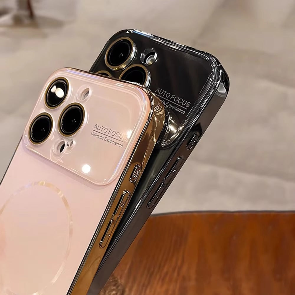 Luxury iPhone MagSafe Case Nanometer Frosted Finish — Large Lens Glass Protection, Magnetic Wireless Charging, Slim Shockproof Anti-Fingerprint Matte Cover