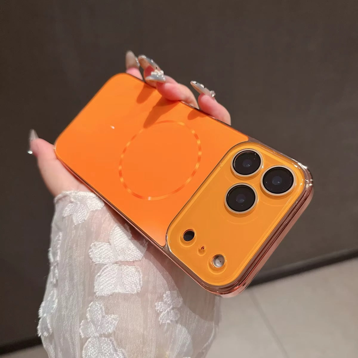 Luxury iPhone MagSafe Case Nanometer Frosted Finish — Large Lens Glass Protection, Magnetic Wireless Charging, Slim Shockproof Anti-Fingerprint Matte Cover