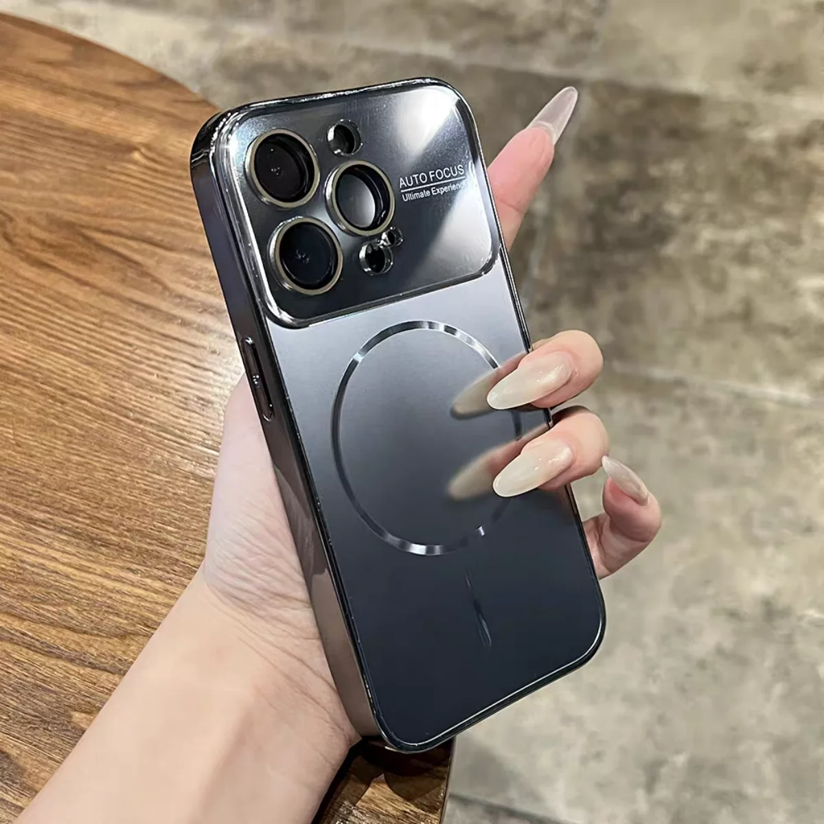 Luxury iPhone MagSafe Case Nanometer Frosted Finish — Large Lens Glass Protection, Magnetic Wireless Charging, Slim Shockproof Anti-Fingerprint Matte Cover