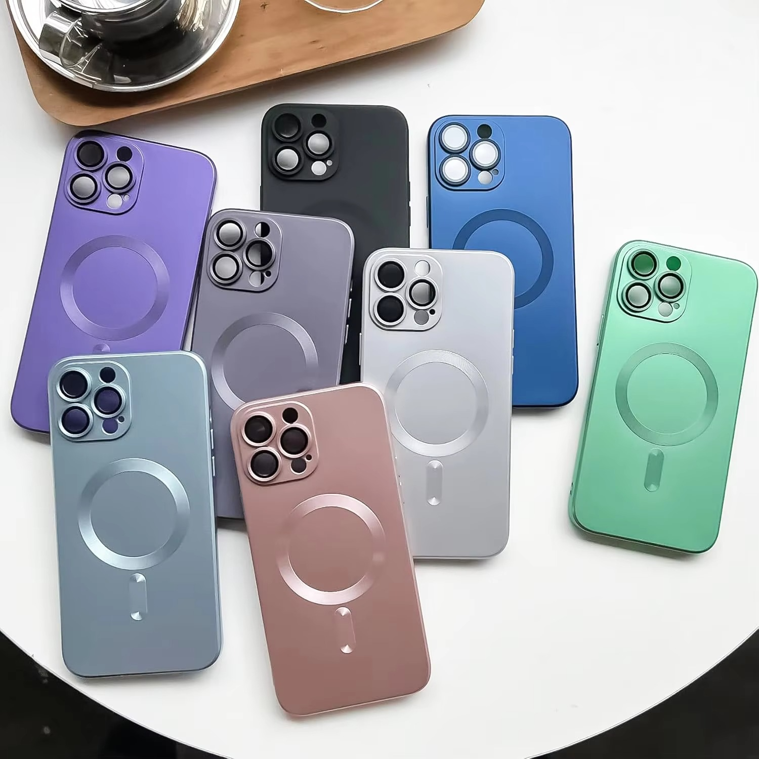 Luxury iPhone MagSafe Case — Magnetic Wireless Charging Full Coverage Silicone Cover, Camera Protection, Slim Shockproof Anti-Fingerprint Matte Design