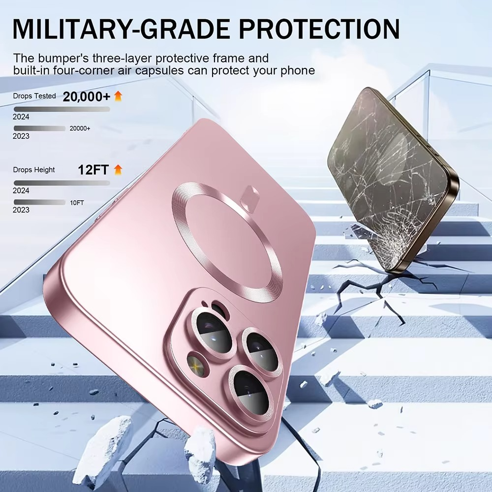 Luxury iPhone MagSafe Case — Magnetic Wireless Charging Full Coverage Silicone Cover, Camera Protection, Slim Shockproof Anti-Fingerprint Matte Design