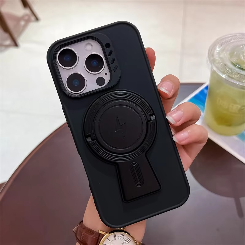 Luxury iPhone MagSafe Case with Lanyard — Magnetic Bumper Cover, Wireless Charging Compatible, Slim Shockproof Design with Kickstand Holder