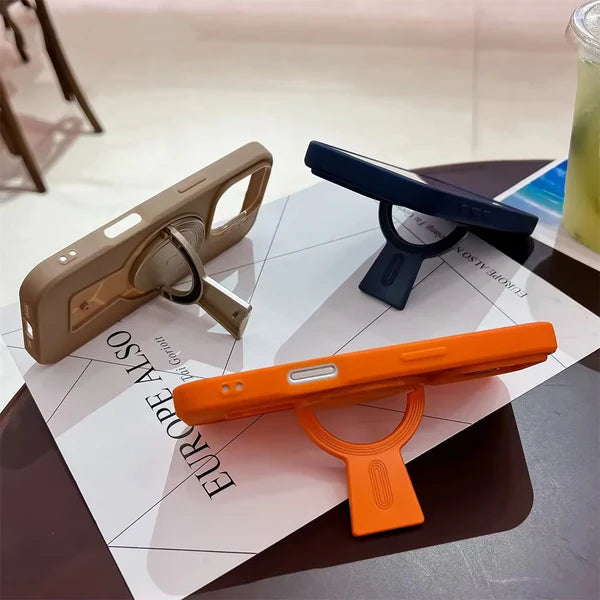 Luxury iPhone MagSafe Case with Lanyard — Magnetic Bumper Cover, Wireless Charging Compatible, Slim Shockproof Design with Kickstand Holder