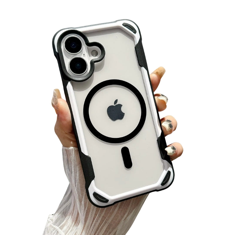 Luxury iPhone MagSafe Hit Color Clear Case — Transparent Shockproof Back Cover with Magnetic Wireless Charging, Slim Anti-Scratch Design