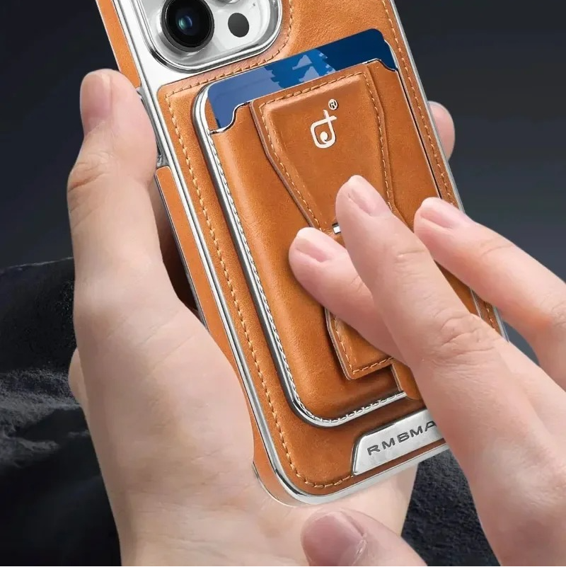 Luxury iPhone MagSafe Leather Wallet Case — Strong Magnetic Card Holder Cover with Kickstand, Shockproof Protection, Anti-Fingerprint Scratch-Resistant Design