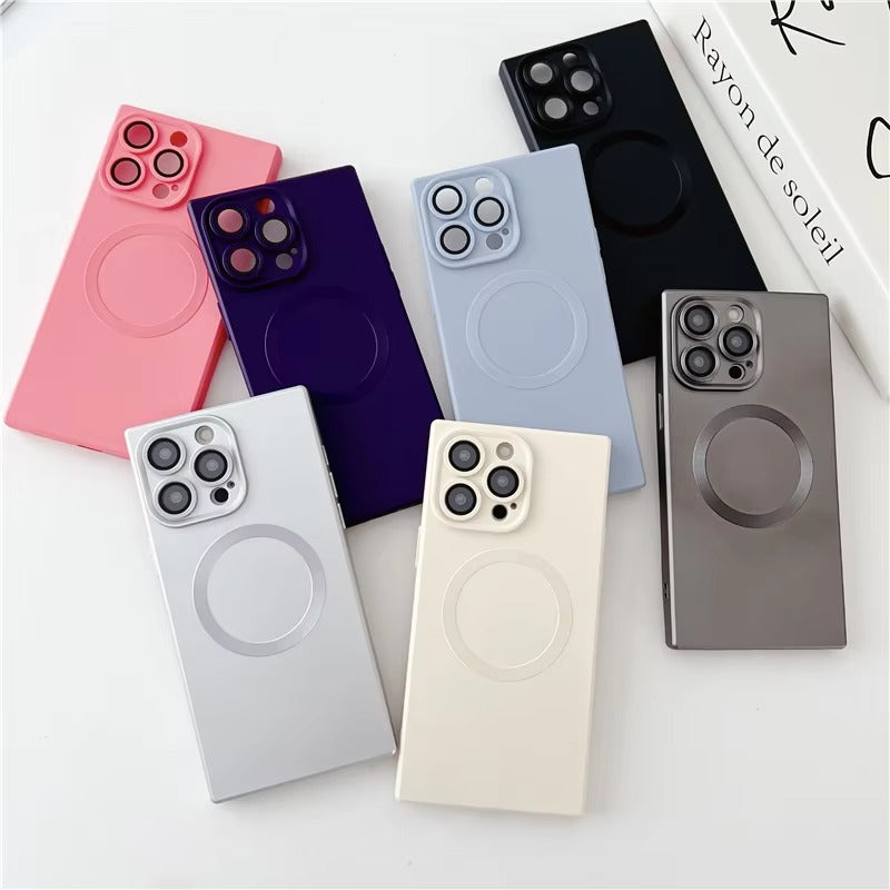 Luxury iPhone MagSafe Matte Case — Soft Silicone Frame Bumper Cover, Slim Shockproof Protection with Anti-Fingerprint Scratch-Resistant Finish