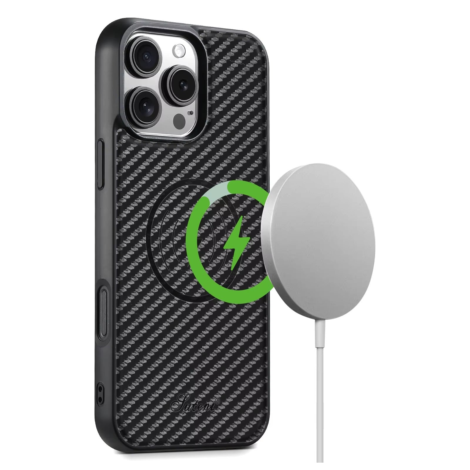 Luxury iPhone Magnetic Wallet Case — Faux Leather Card Holder Bag with Stand, MagSafe Wireless Charging Compatible, Slim Shockproof Design