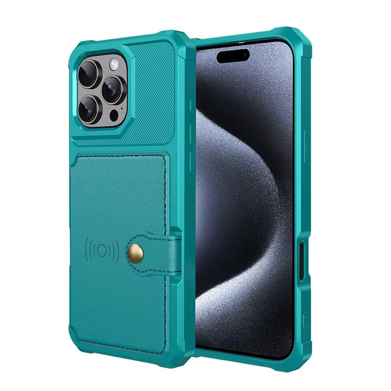 Luxury iPhone Magnetic Wallet Leather Case — Card Slot Holder, Flip Cover with Stand, Shockproof Anti-Drop Protection, Slim Dustproof Anti-Fingerprint Design