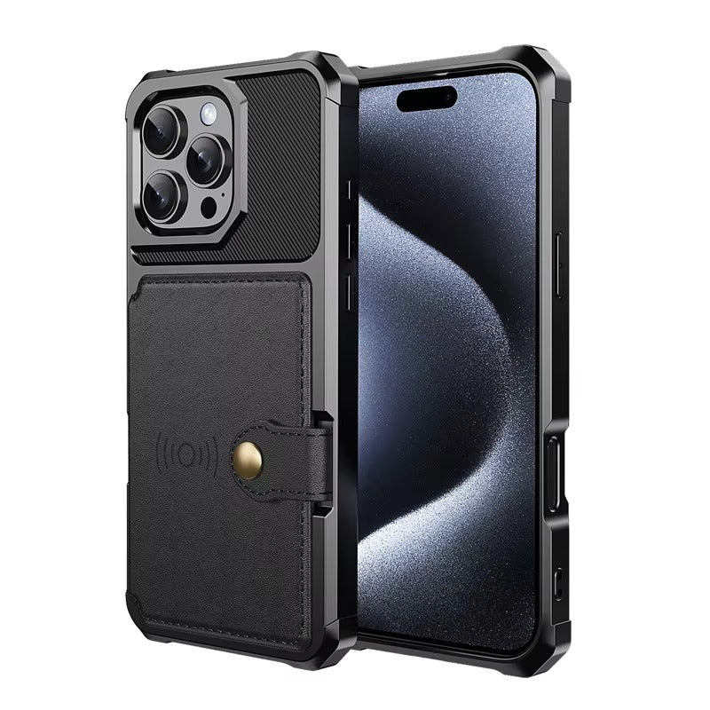 Luxury iPhone Magnetic Wallet Leather Case — Card Slot Holder, Flip Cover with Stand, Shockproof Anti-Drop Protection, Slim Dustproof Anti-Fingerprint Design