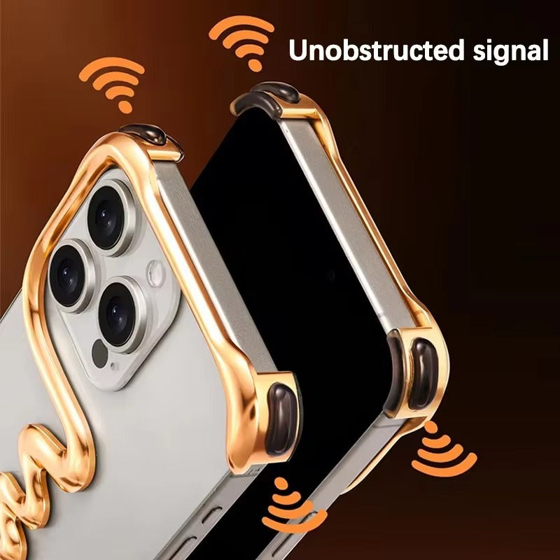 Luxury iPhone Metal Bumper Case — Aluminum Alloy Frameless Heat-Dissipation Frame, Lightweight Shockproof Anti-Slip Protective Cover