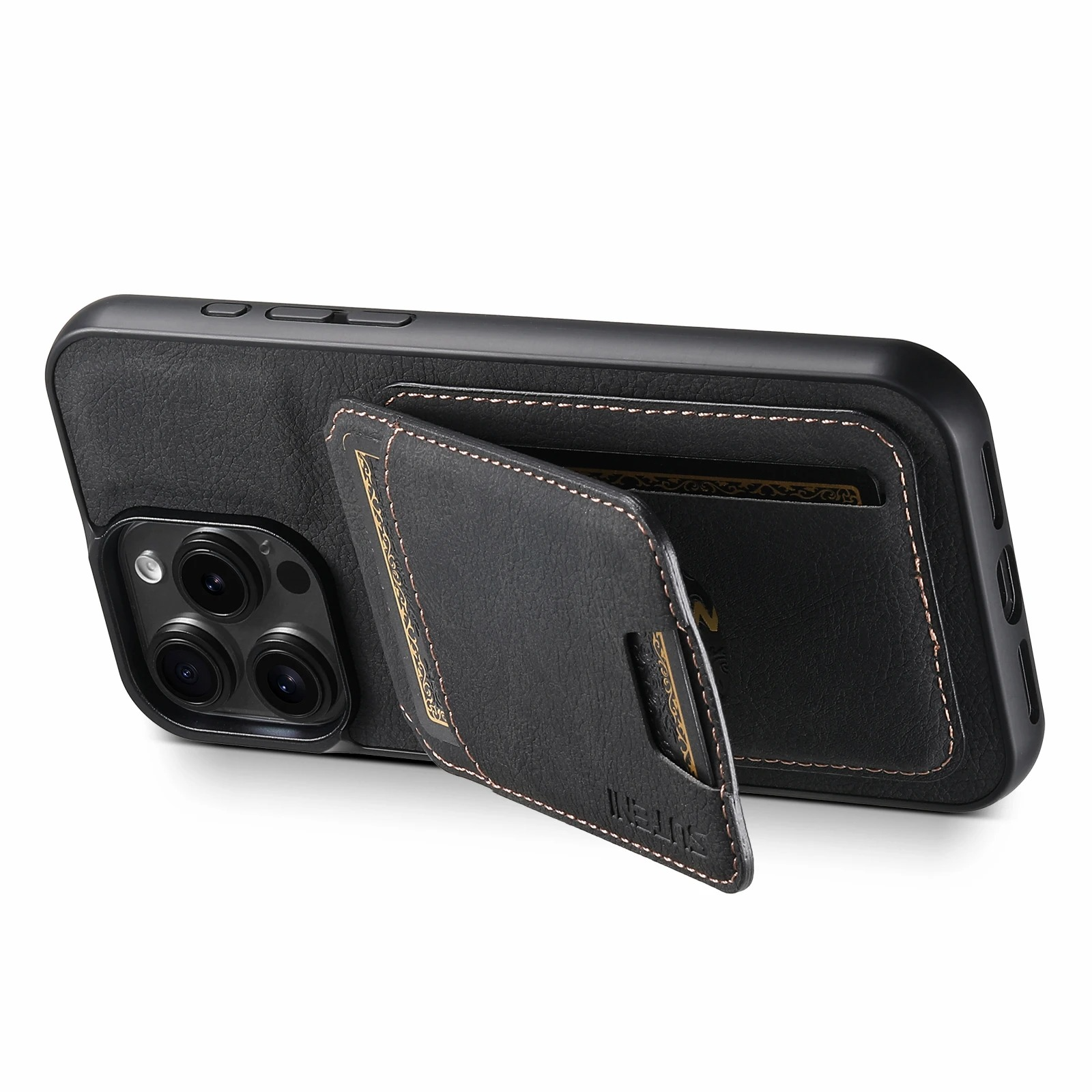 Luxury iPhone PU Leather Wallet Case with Card Holder — Magnetic Stand Cover, Shockproof Protection, Non-Slip Design, Stylish Pocket Phone Cover