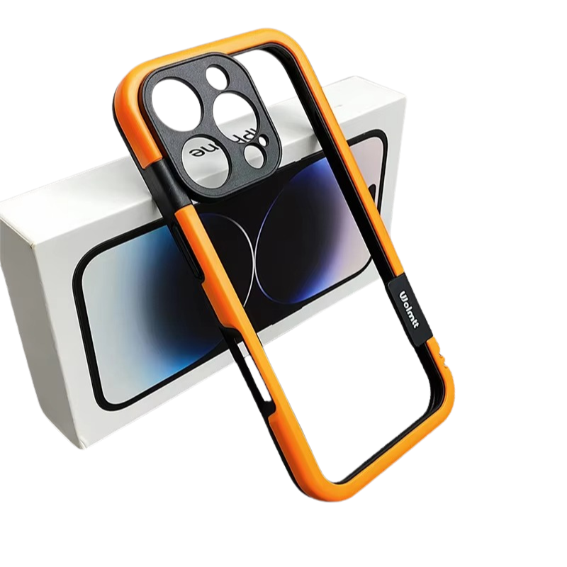 Luxury iPhone Solid Color Silicone Bumper Case — Camera Lens Protection, Shockproof Soft Edge Design with Stylish Color Collision Frame