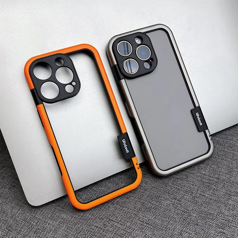 Luxury iPhone Solid Color Silicone Bumper Case — Camera Lens Protection, Shockproof Soft Edge Design with Stylish Color Collision Frame