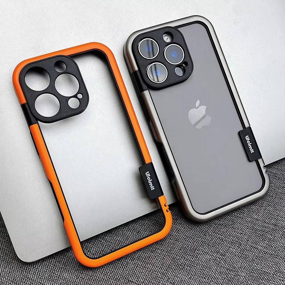 Luxury iPhone Solid Color Silicone Bumper Case — Camera Lens Protection, Shockproof Soft Edge Design with Stylish Color Collision Frame