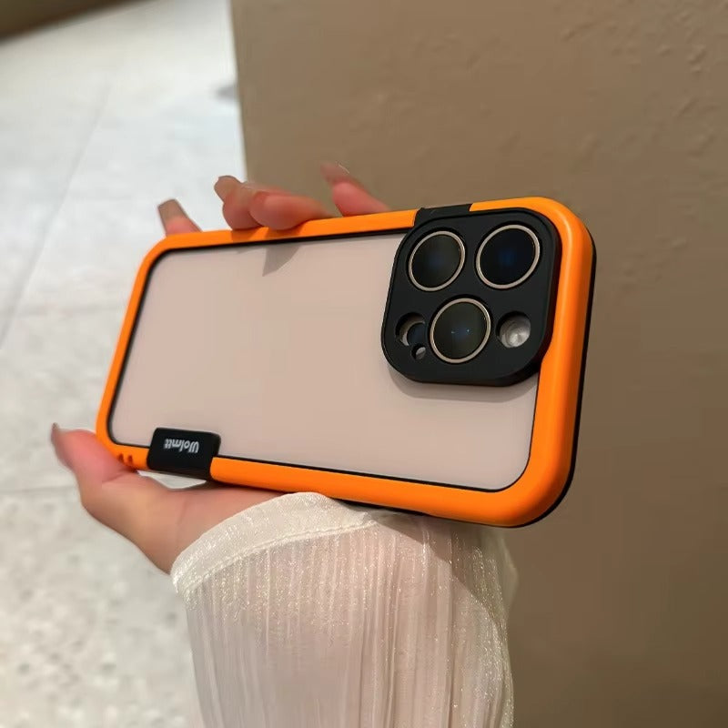 Luxury iPhone Solid Color Silicone Bumper Case — Camera Lens Protection, Shockproof Soft Edge Design with Stylish Color Collision Frame