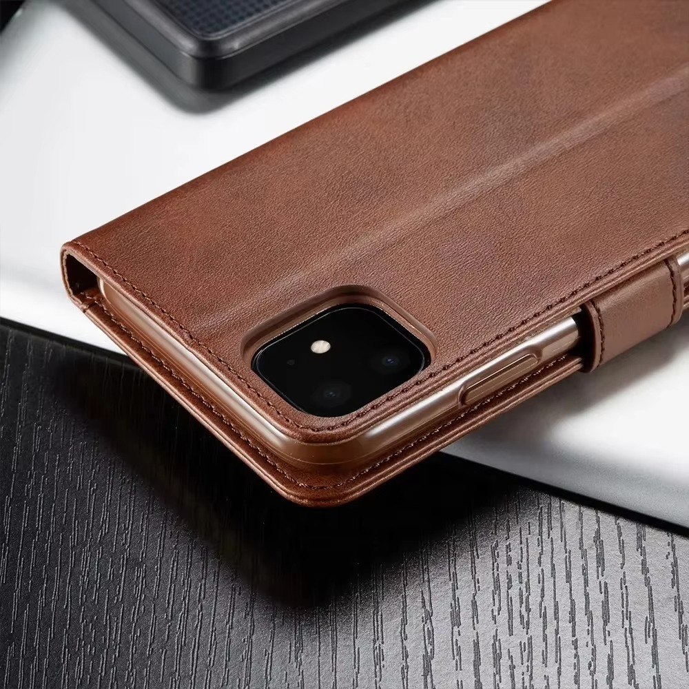 Luxury iPhone Wallet Case PU Leather Folding Cover — Card Holder Slot, Kickstand Function, Full Access to Ports, Shockproof Drop Protection