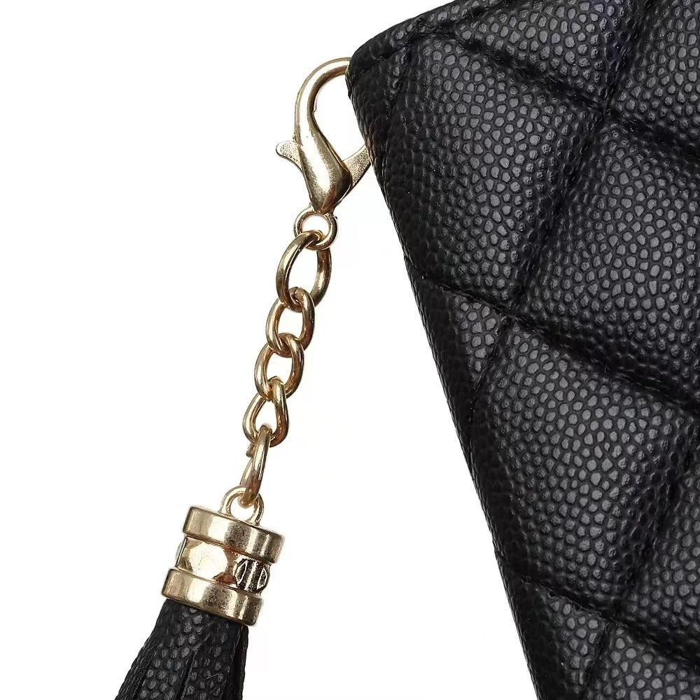 Luxury iPhone Wallet Flip Leather Case — Card Holder Slot, Cute Stylish Design, Stand Function, Full Body Protection, Lightweight Non-Slip Dustproof Cover