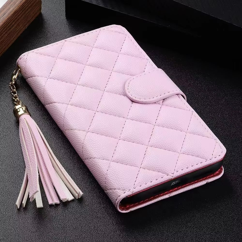 Luxury iPhone Wallet Flip Leather Case — Card Holder Slot, Cute Stylish Design, Stand Function, Full Body Protection, Lightweight Non-Slip Dustproof Cover