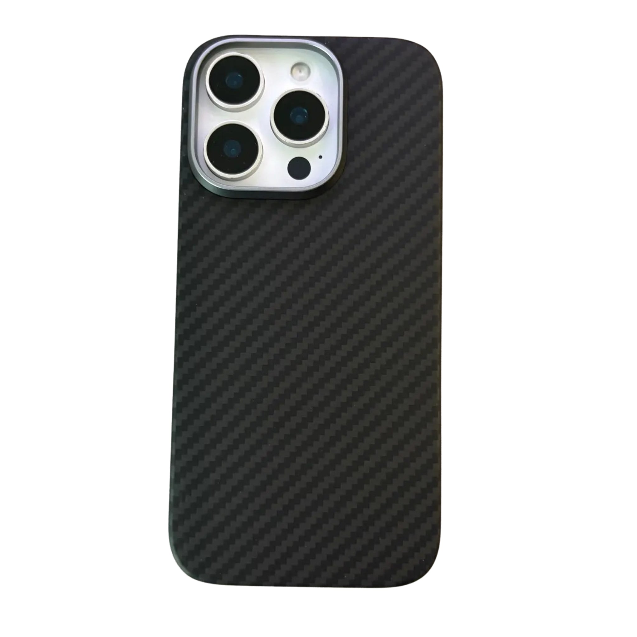 Premium Carbon Fiber iPhone Case — Half-Wrapped MagSafe Compatible, Shockproof, Anti-Fingerprint, Anti-Scratch, Non-Slip, Textured Kevlar Finish