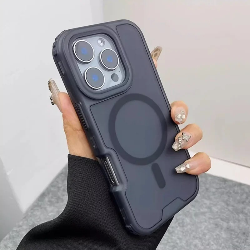 Premium Clear MagSafe iPhone Case — Neon Bumper Shockproof Armor, Wireless Charging Compatible, Anti-Scratch Transparent Protective Cover