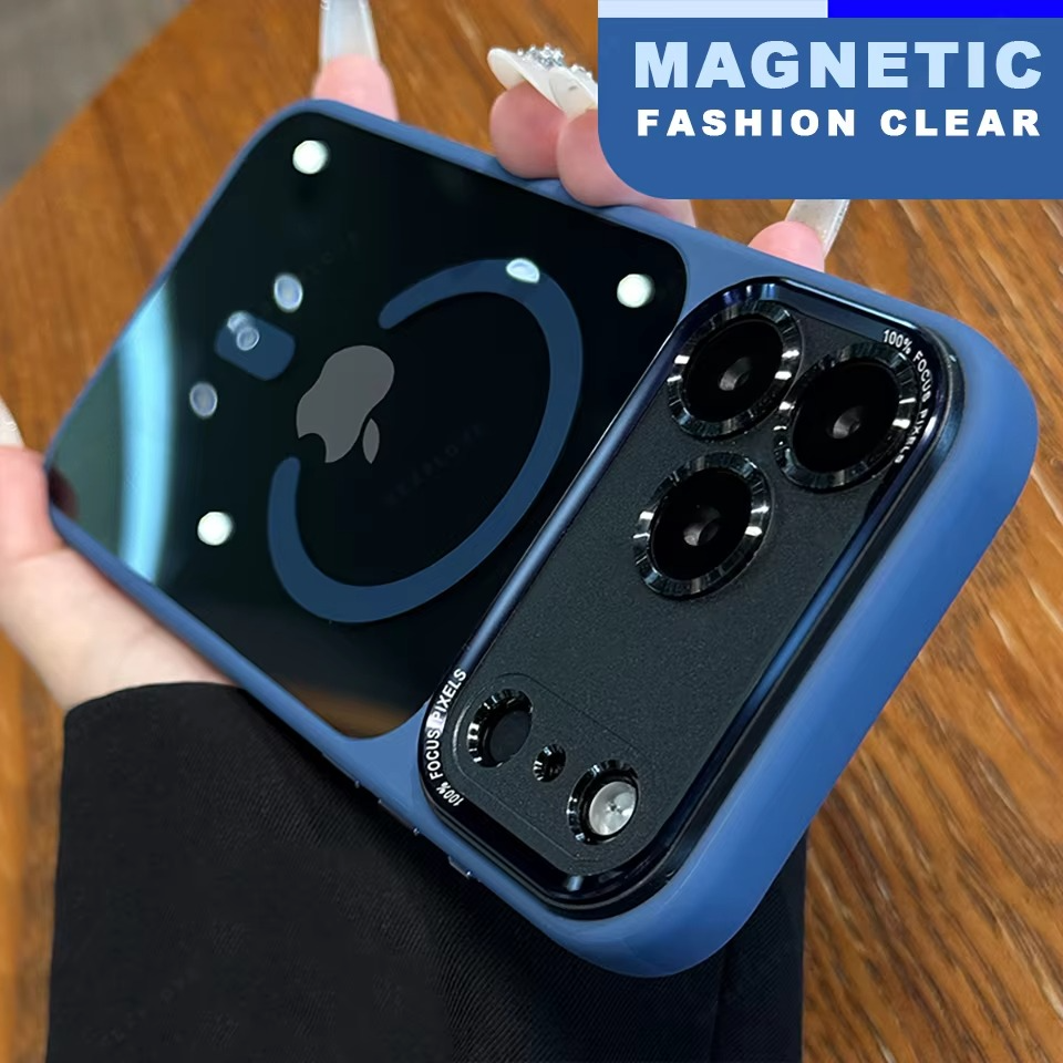 Premium Clear Magnetic iPhone Case MagSafe Compatible Shockproof Anti-Fingerprint Cover with Wireless Charging Support and Slim Grip Design