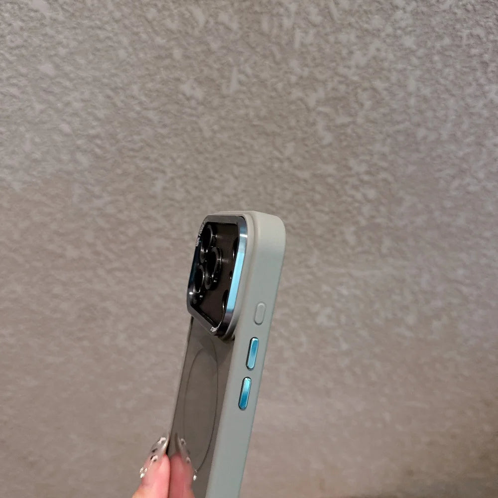 Premium Clear Magnetic iPhone Case MagSafe Compatible Shockproof Anti-Fingerprint Cover with Wireless Charging Support and Slim Grip Design