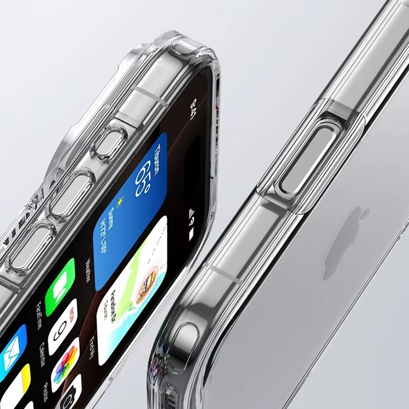 Premium Clear Shockproof Case — Full Camera Lens Protection, Anti-Fingerprint Transparent PC + TPU Cover, Non-Slip Waterproof Full Coverage Design