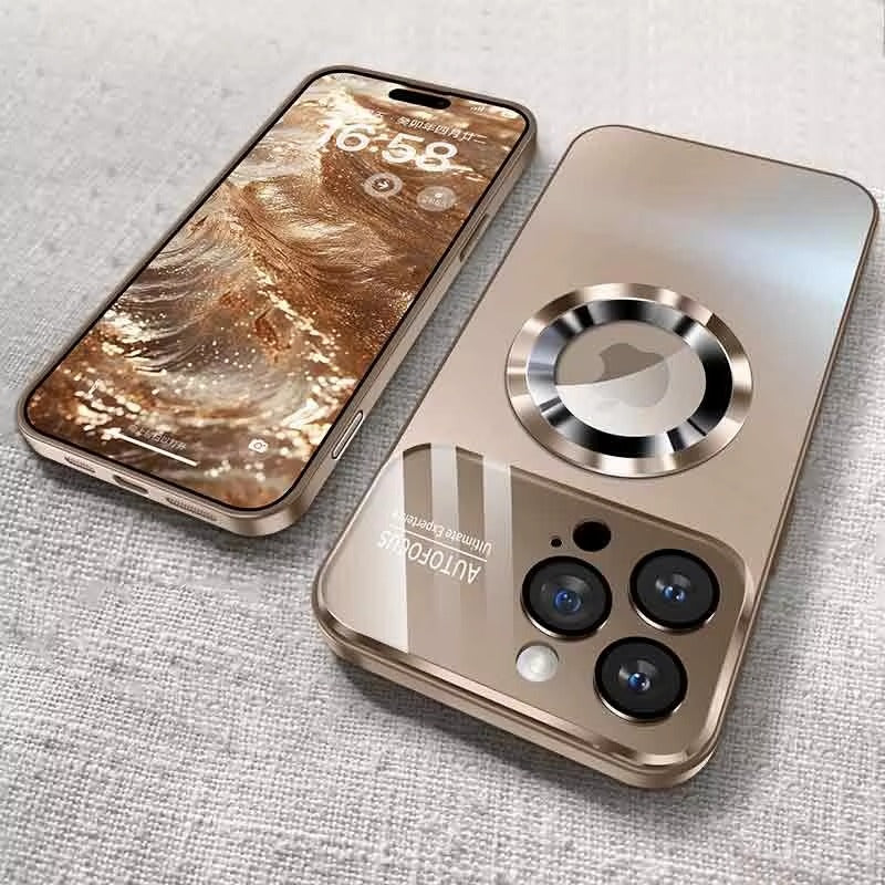 Premium MagSafe Compatible Shockproof iPhone Case with Glass Camera Lens Protection, Magnetic Wireless Charging, Slim Anti-Fingerprint Cover
