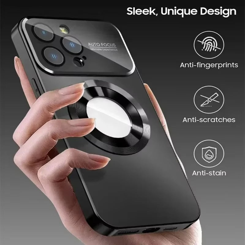 Premium MagSafe Compatible Shockproof iPhone Case with Glass Camera Lens Protection, Magnetic Wireless Charging, Slim Anti-Fingerprint Cover