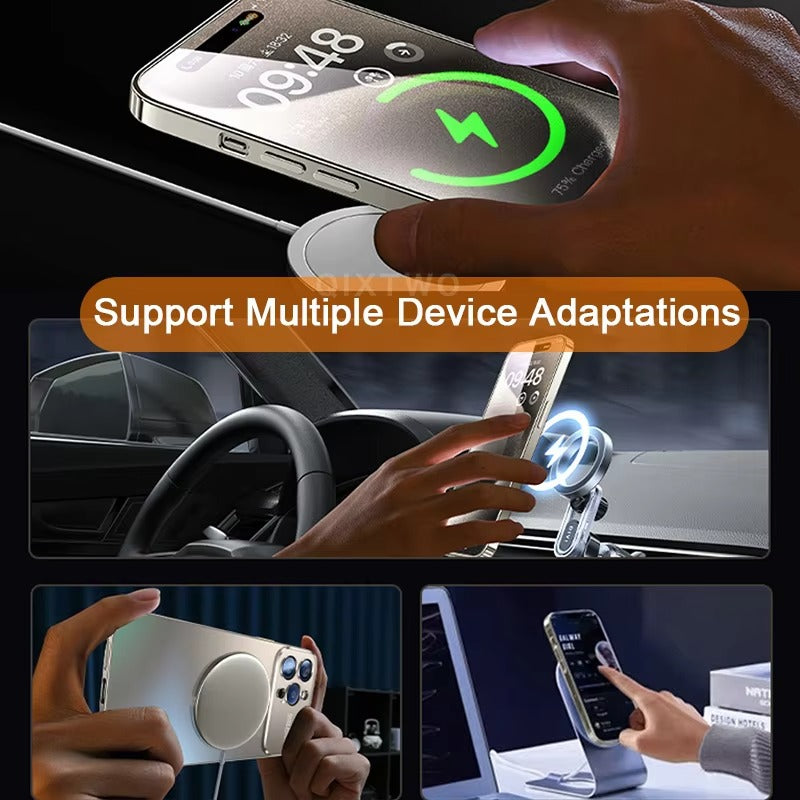 Premium MagSafe Compatible Shockproof iPhone Case with Glass Camera Lens Protection, Magnetic Wireless Charging, Slim Anti-Fingerprint Cover