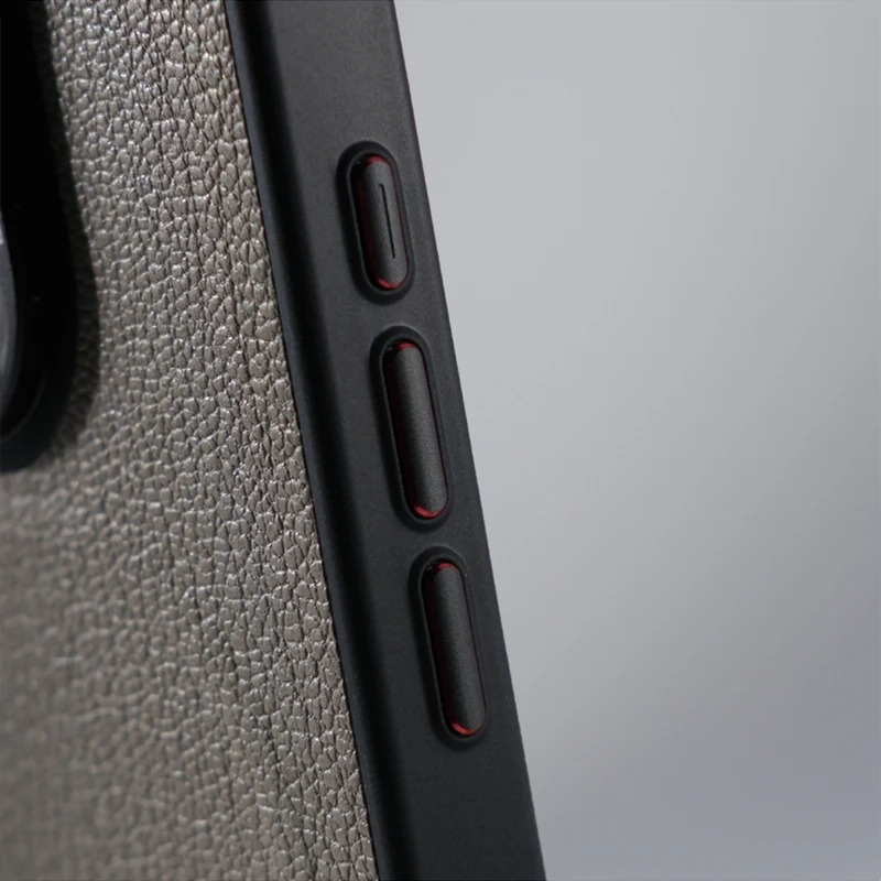 Premium MagSafe Magnetic iPhone Case — Metal Lens Kickstand, Leather Texture Grip, Shockproof Anti-Fingerprint Matte Protective Cover