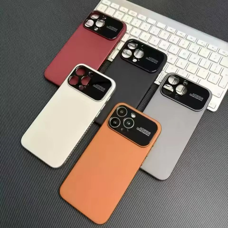 Premium Magnetic iPhone Case — Plain Leather Design with Built-In Strong Magnets, Heat Dissipation Holes, Anti-Fingerprint & Scratch-Resistant Protective Cover