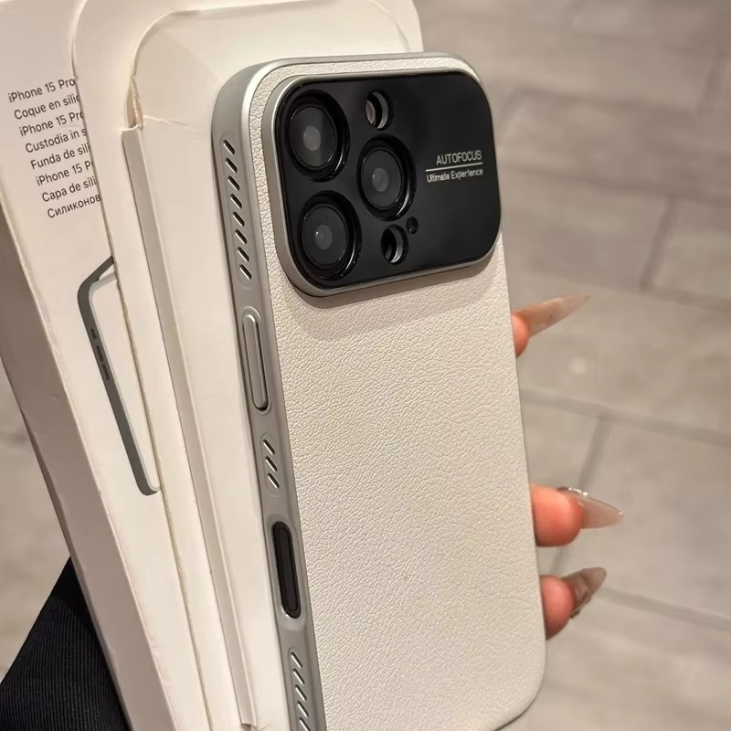 Premium Magnetic iPhone Case — Plain Leather Design with Built-In Strong Magnets, Heat Dissipation Holes, Anti-Fingerprint & Scratch-Resistant Protective Cover