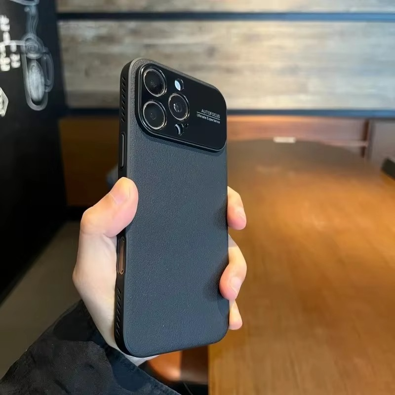 Premium Magnetic iPhone Case — Plain Leather Design with Built-In Strong Magnets, Heat Dissipation Holes, Anti-Fingerprint & Scratch-Resistant Protective Cover