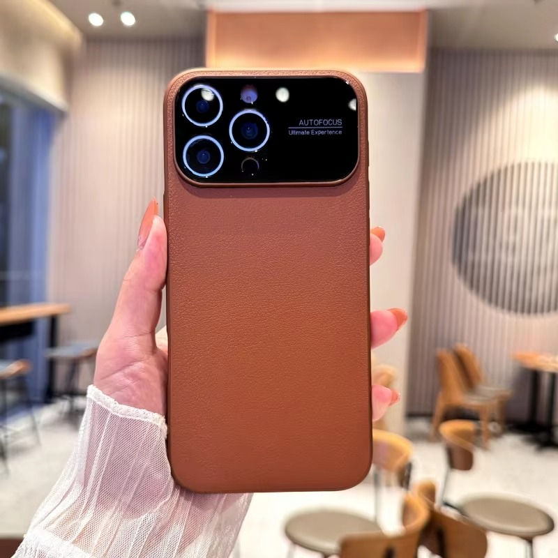 Premium Magnetic iPhone Case — Plain Leather Design with Built-In Strong Magnets, Heat Dissipation Holes, Anti-Fingerprint & Scratch-Resistant Protective Cover