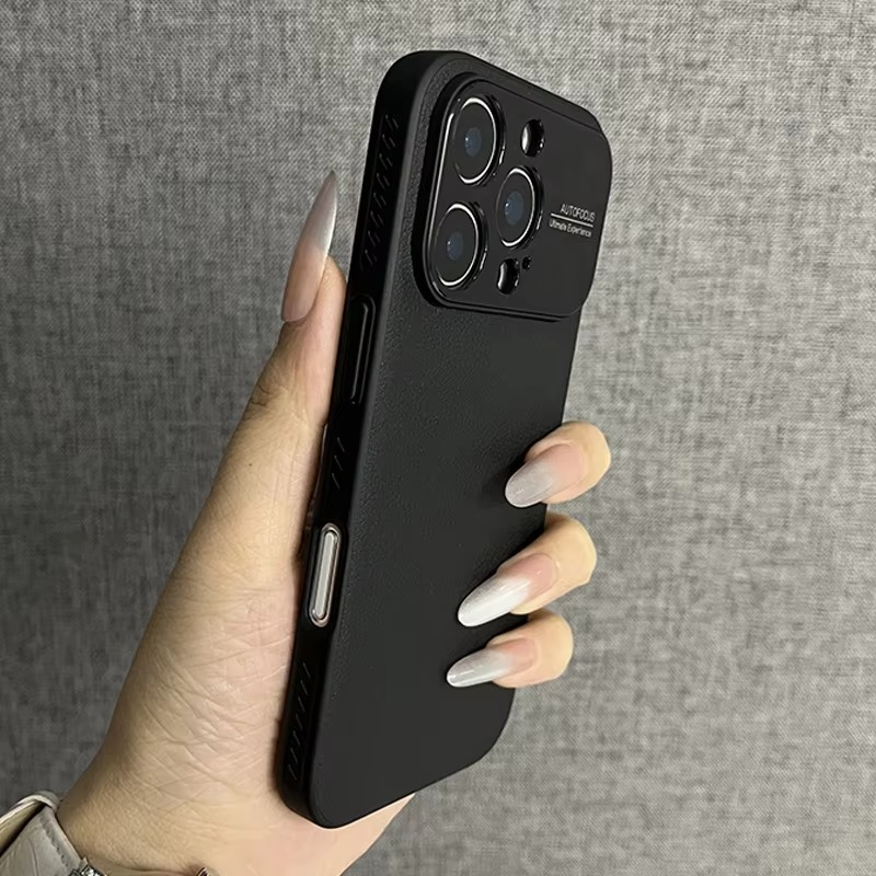 Premium Magnetic iPhone Case — Plain Leather Design with Built-In Strong Magnets, Heat Dissipation Holes, Anti-Fingerprint & Scratch-Resistant Protective Cover