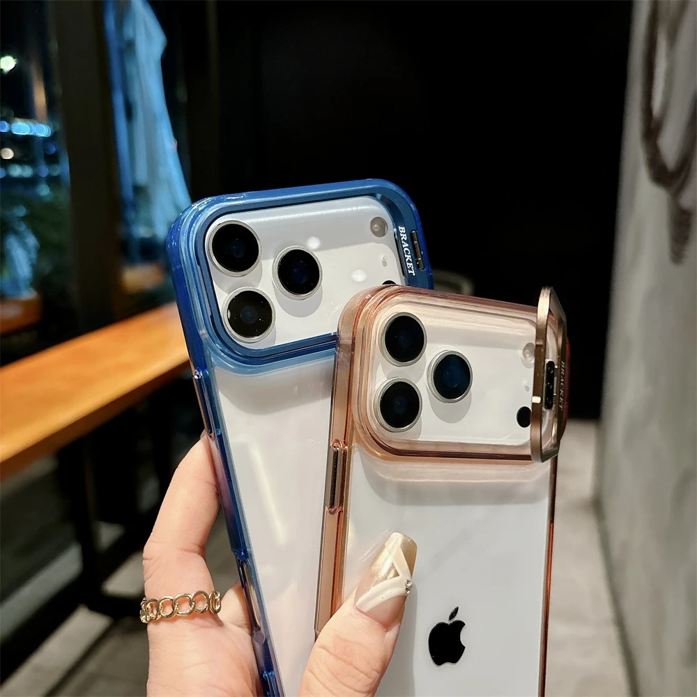 Premium Shockproof Clear iPhone Case MagSafe Compatible — Crystal Transparent Hard PC Bumper with Camera Lens Stand Armor Protection