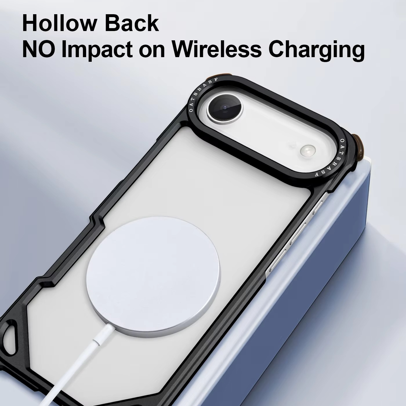 Premium Shockproof iPhone Case — Slim Aluminum Alloy Frameless Protective Cover, Minimalist Wireless-Charging Compatible Design