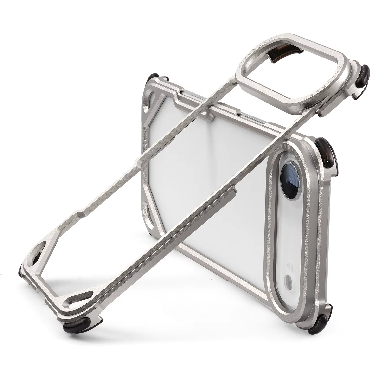 Premium Shockproof iPhone Case — Slim Aluminum Alloy Frameless Protective Cover, Minimalist Wireless-Charging Compatible Design