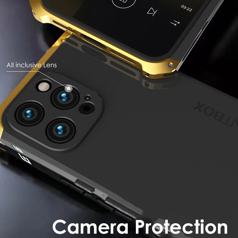 Premium iPhone Aluminum Metal Case — Anti-Collision Frame with Silicone Back Cover, Shockproof Slim Design, Water-Resistant Anti-Fingerprint Protection