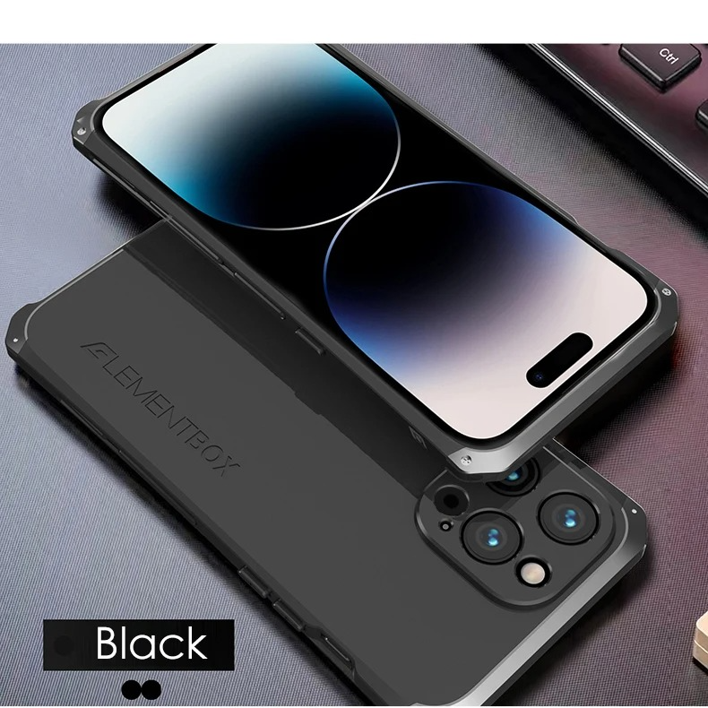 Premium iPhone Aluminum Metal Case — Anti-Collision Frame with Silicone Back Cover, Shockproof Slim Design, Water-Resistant Anti-Fingerprint Protection