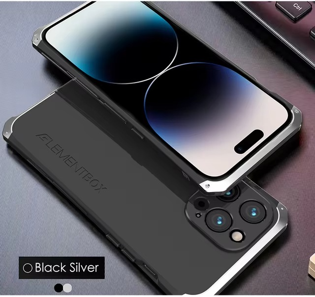 Premium iPhone Aluminum Metal Case — Anti-Collision Frame with Silicone Back Cover, Shockproof Slim Design, Water-Resistant Anti-Fingerprint Protection