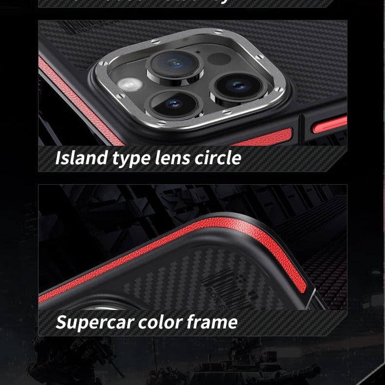 Premium iPhone Case 600D Kevlar Aramid Fiber — MagSafe Magnetic Wireless Charging Compatible Cover, Ultra-Slim Shockproof Anti-Fingerprint Scratch-Resistant Design