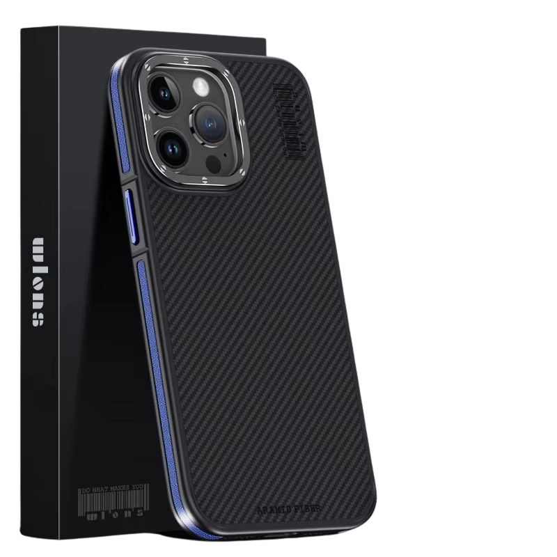 Premium iPhone Case 600D Kevlar Aramid Fiber — MagSafe Magnetic Wireless Charging Compatible Cover, Ultra-Slim Shockproof Anti-Fingerprint Scratch-Resistant Design