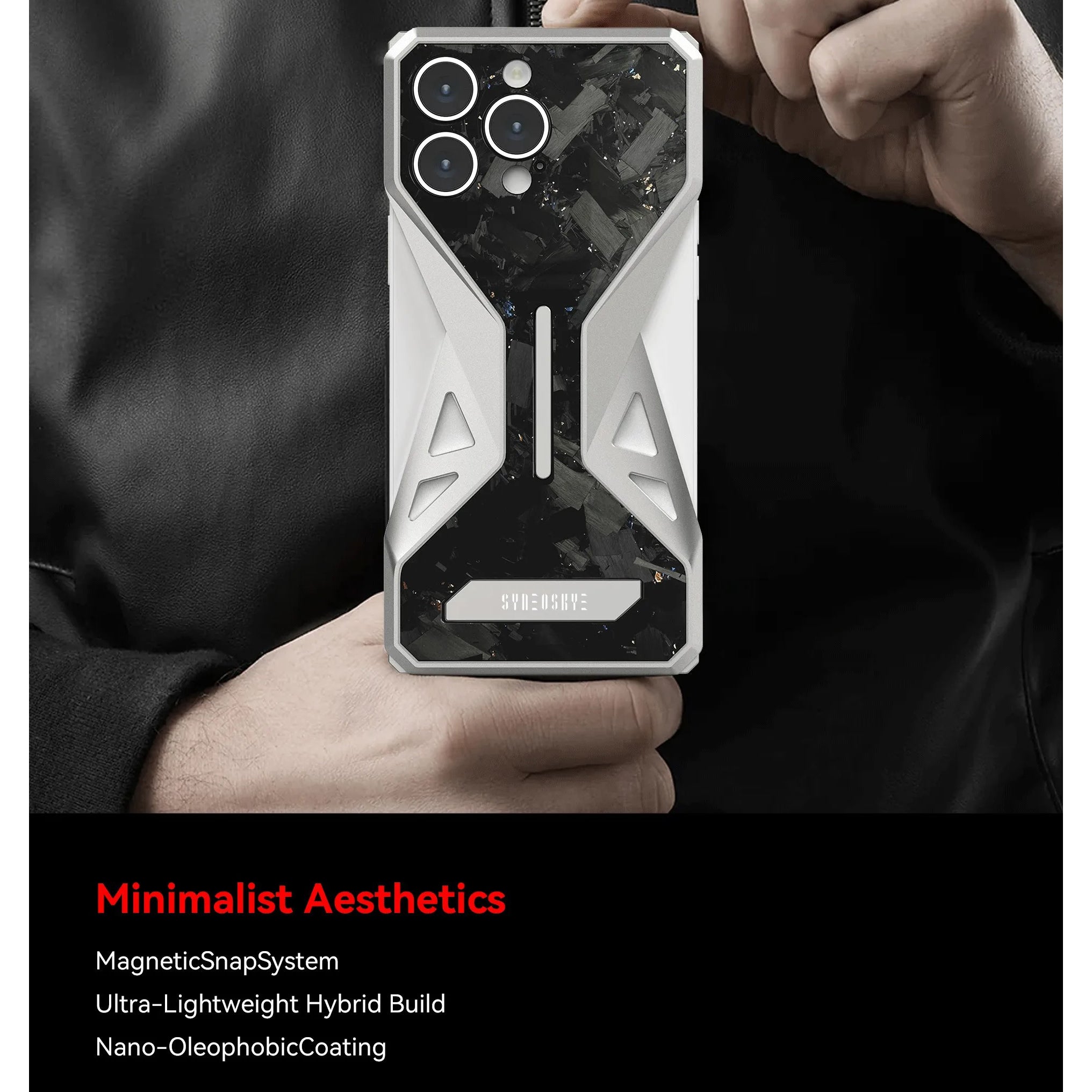 Premium iPhone Case Forged Carbon Fiber + Metal — Semi-Wrapped Shockproof Cover with Anti-Fall Lens Protection, Slim Luxury Design