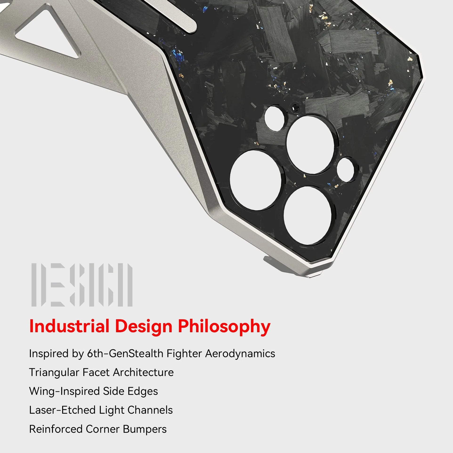 Premium iPhone Case Forged Carbon Fiber + Metal — Semi-Wrapped Shockproof Cover with Anti-Fall Lens Protection, Slim Luxury Design