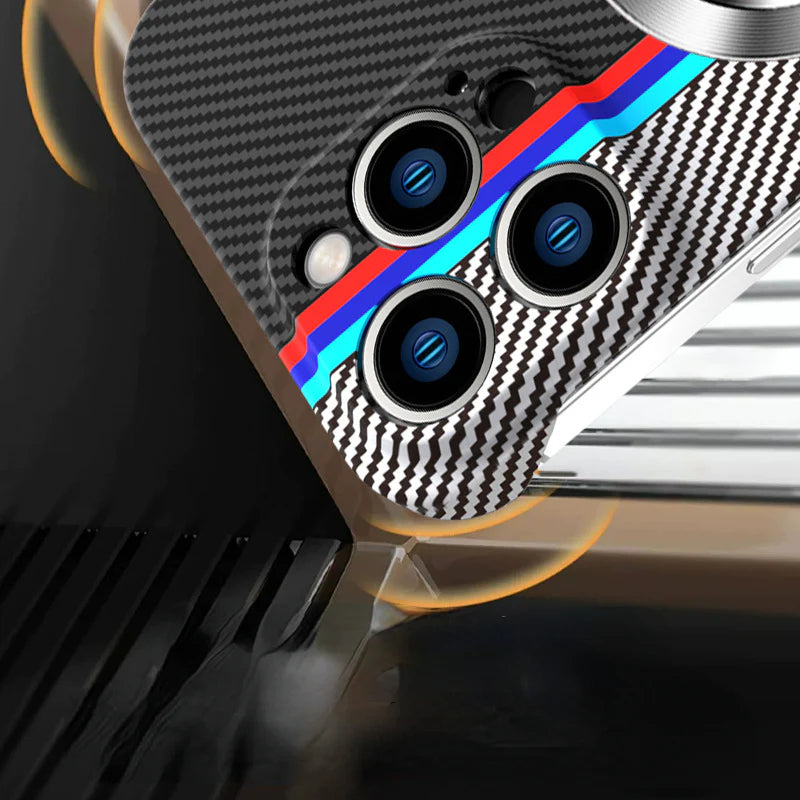 Premium iPhone Case MagSafe Compatible Carbon Fiber Cover — Frameless Thin Hard PC Design, Magnetic Wireless Charging, Matte Cooling Shockproof Protection