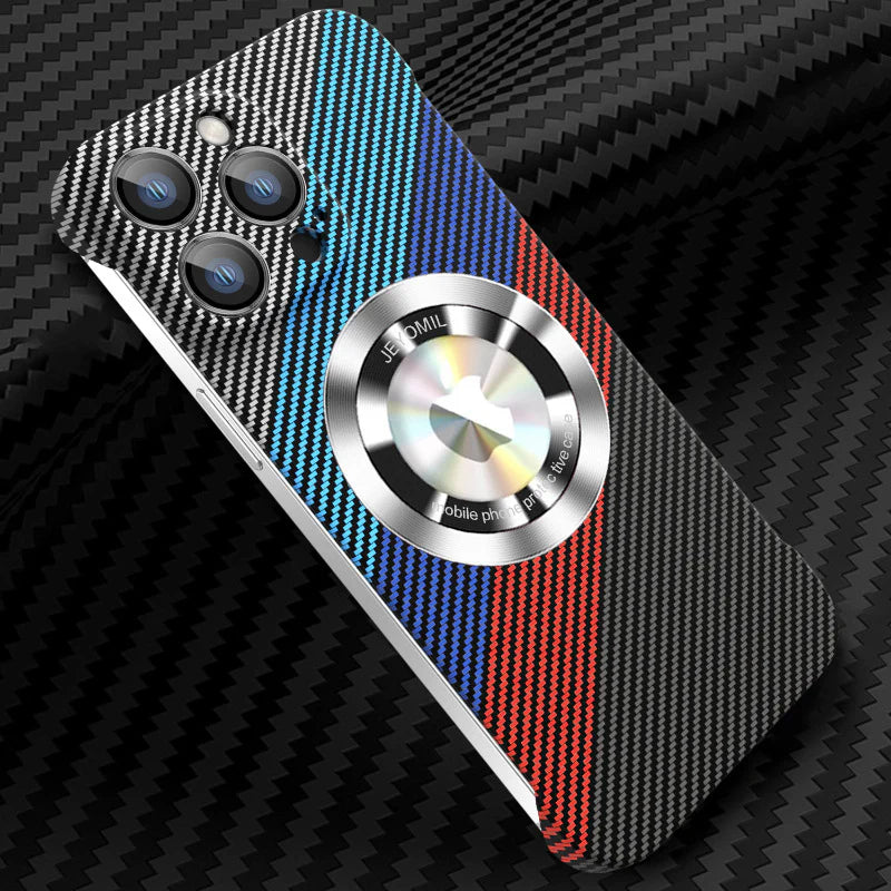 Premium iPhone Case MagSafe Compatible Carbon Fiber Cover — Frameless Thin Hard PC Design, Magnetic Wireless Charging, Matte Cooling Shockproof Protection